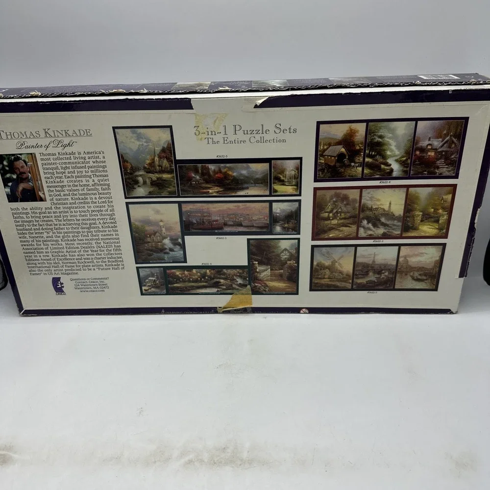 Thomas Kinkade Deluxe Puzzle Set of 3 Used‎ 500 Pieces 20
